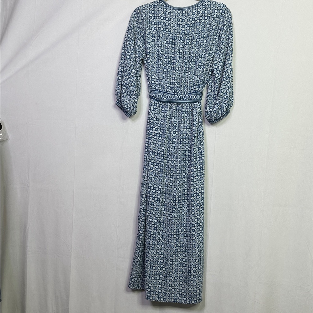 Max Studio Blue Geometric Long Sleeve Dress - Picture 3 of 11
